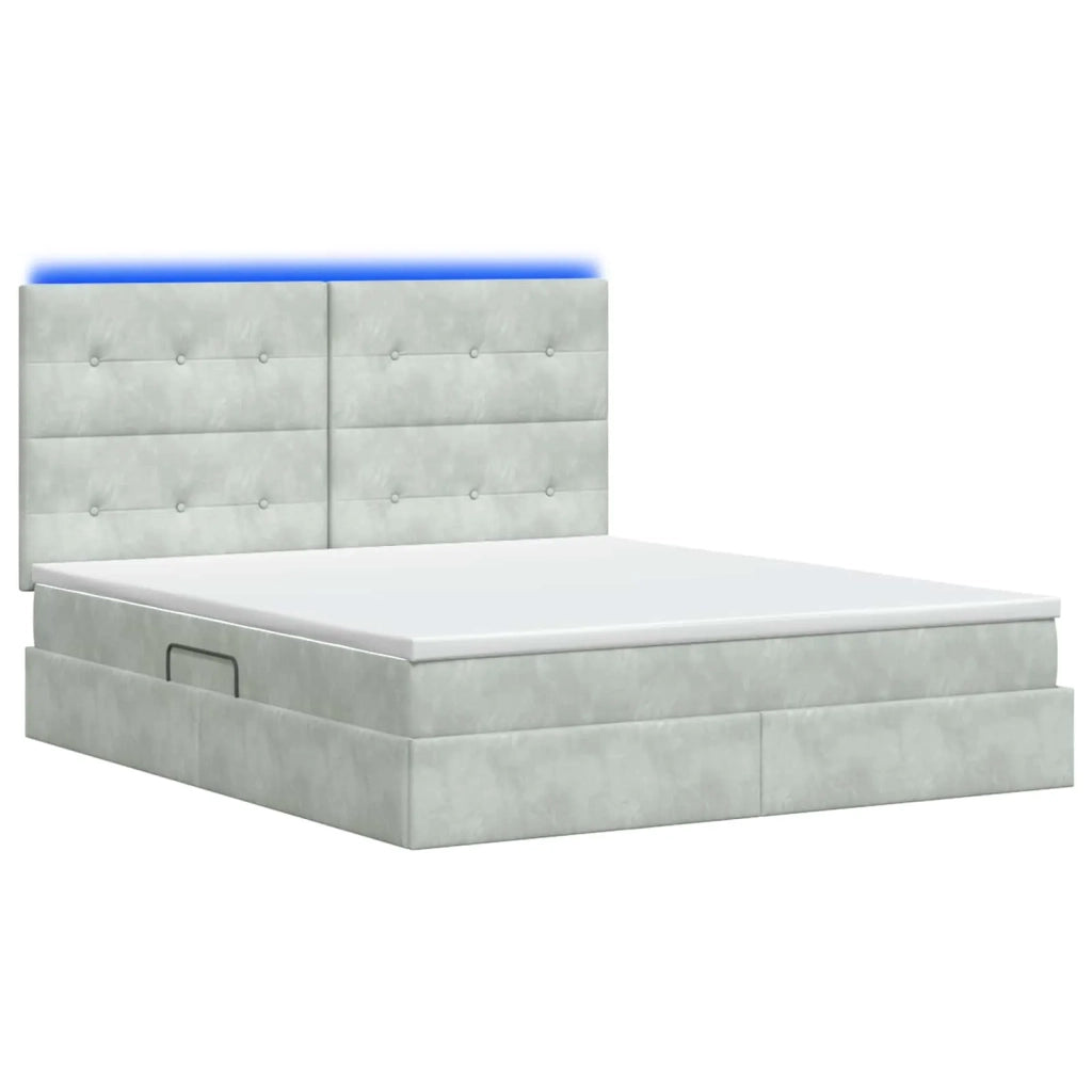 Letto con contenitore LED e materasso Grigio Chiaro 3460128