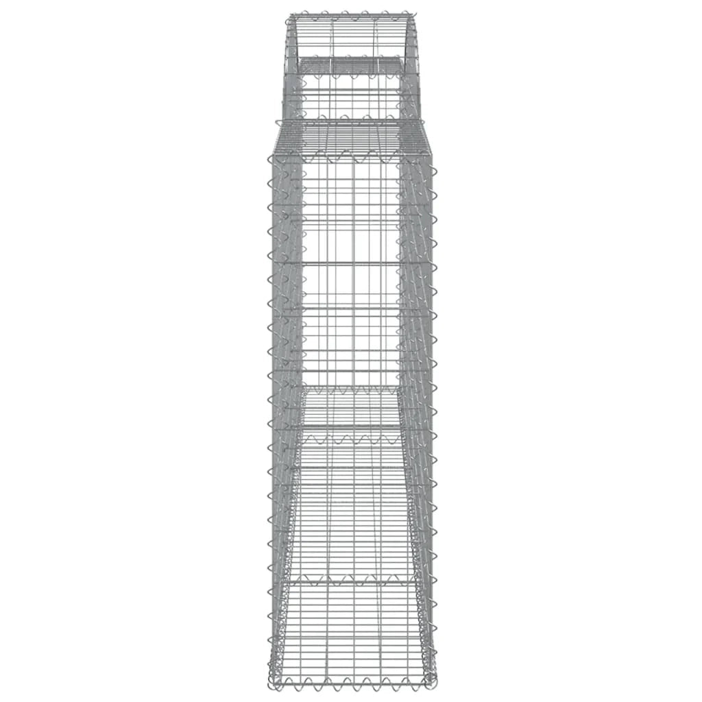 Cestini gabbioni recinzione a gabbia muro di contenimento ad arco 20 pezzi 300 x 30 x 100/120 cm ferro zincato argento 02_0040617