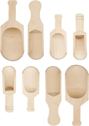 Set di cucchiai in legno da 8 pezzi in diverse forme per accessori da cucina - Cucchiaio da farina, cucchiaio da sale, cucchiaio da zucchero