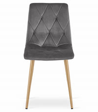 Sedia Valora TYRA in velluto grigio scuro con gambe in legno x2
