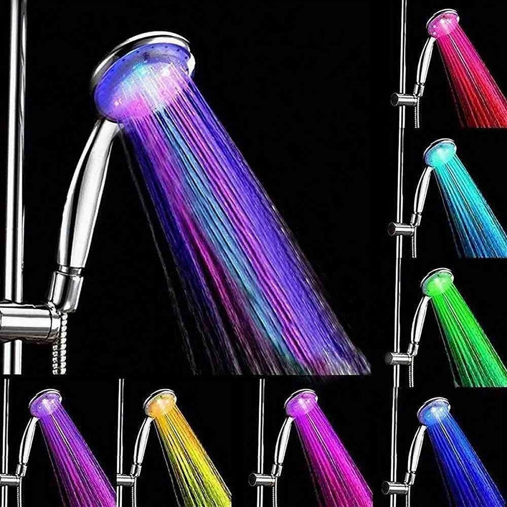 Trade Shop - Soffione Doccia Con Led Rgb Doccetta A Telefono 20cm Cromoterapia Emozionale 79898 -