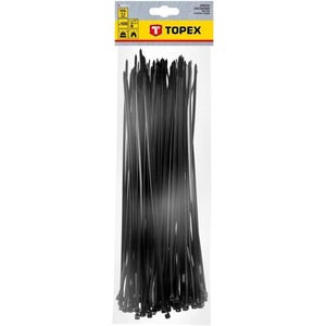 Topex 44e973 fascette per cavi 3 3,6mmx300mm, nero, 100 pezzi ds