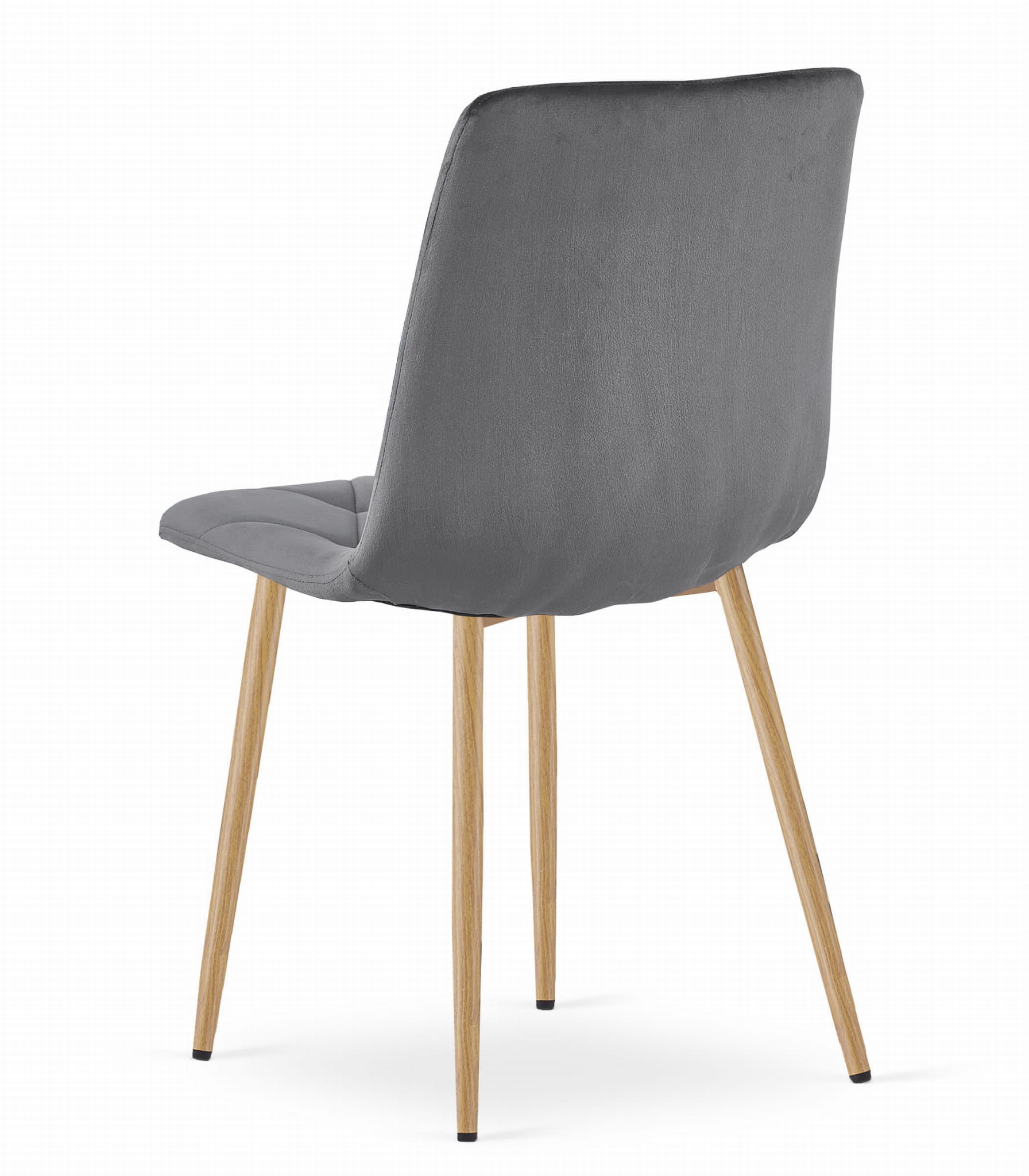 Sedia Valora TYRA in velluto grigio scuro con gambe in legno x2