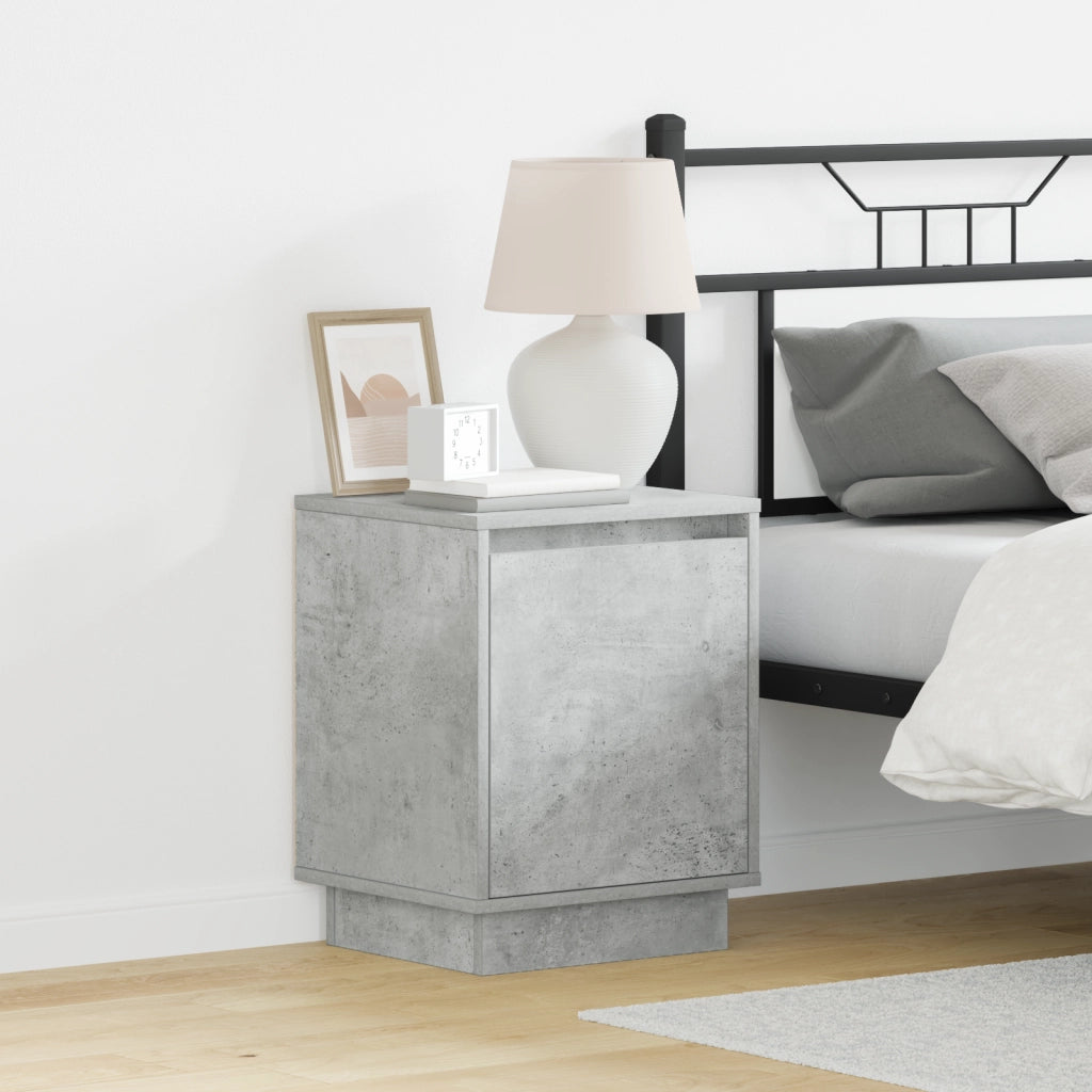 Comodini con Luci LED 2 pcs Grigio Cemento 39x34,5x50 cm