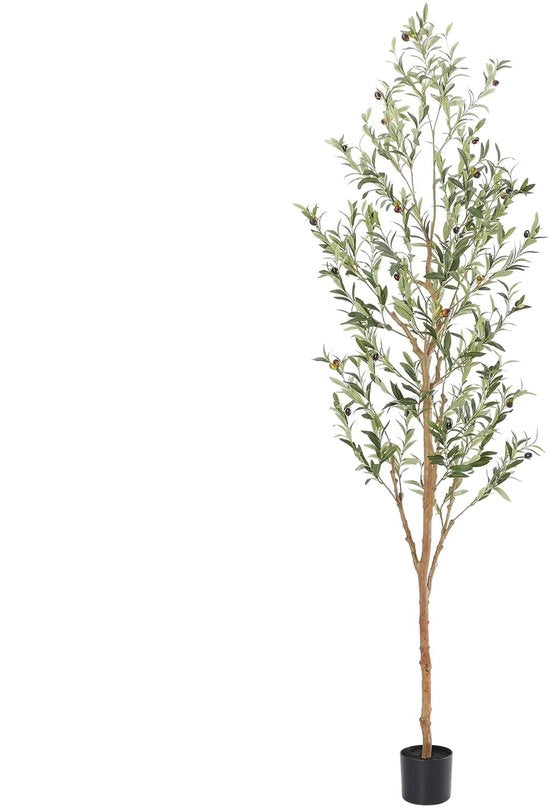 Albero di Arte, 2,1 m, Interno, con Tronco di Legno Naturale, Foglie e Frutti Realistici, 213,4 cm, per Casa
