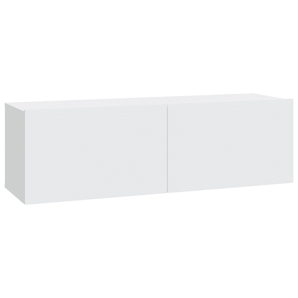 Set Mobili Porta TV 8pz Bianco in Legno Multistrato