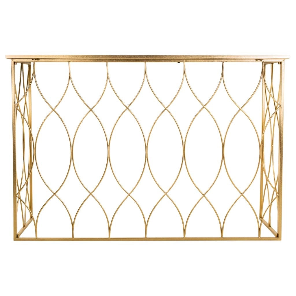 Mobile da ingresso in metallo dorato 120x40x80h