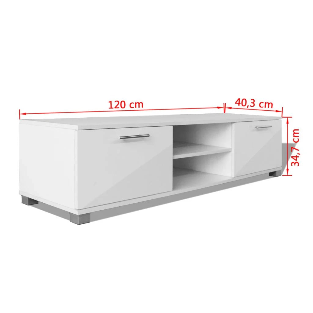 Mobile TV/credenza 2502039 bianco pratico e lucido da 120 cm