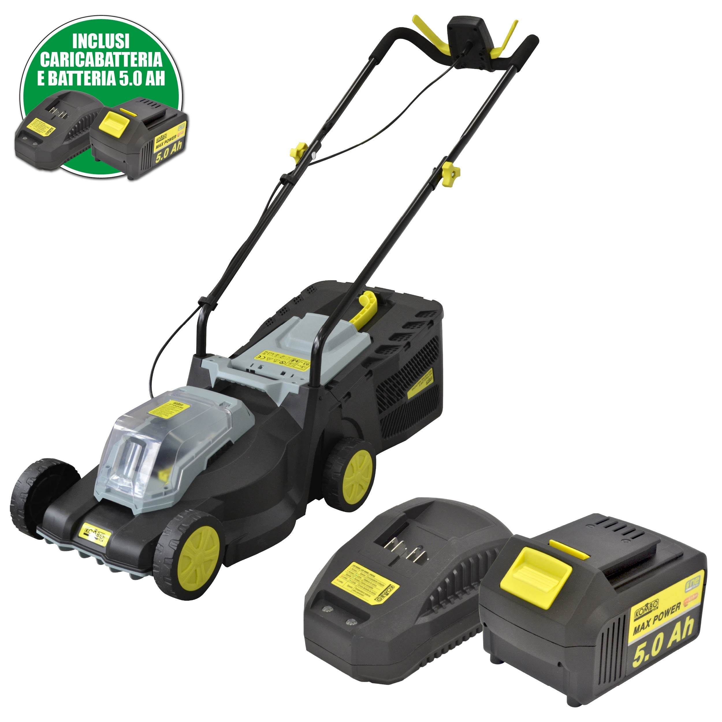 Rasaerba Brushless a Batteria 20 V Taglio 33cm  con batteria 5.0AH