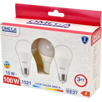 SET 3 PZ GOCCIA A60 15W LED 3000K 1521LM E27 F