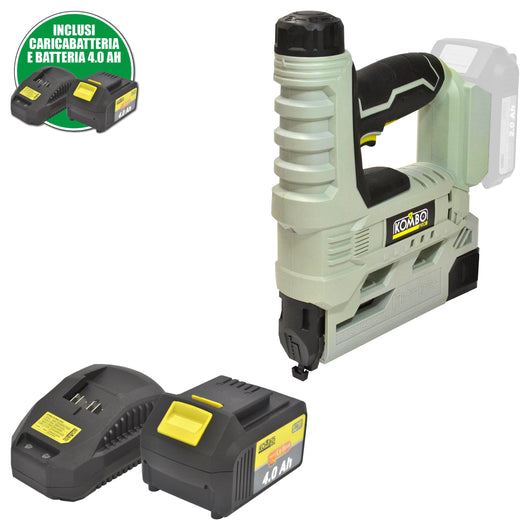 Pistola Sparapunti e Chiodi KOMBO PRO+ batteria LI-ON 4.0Ah e caricabatterie