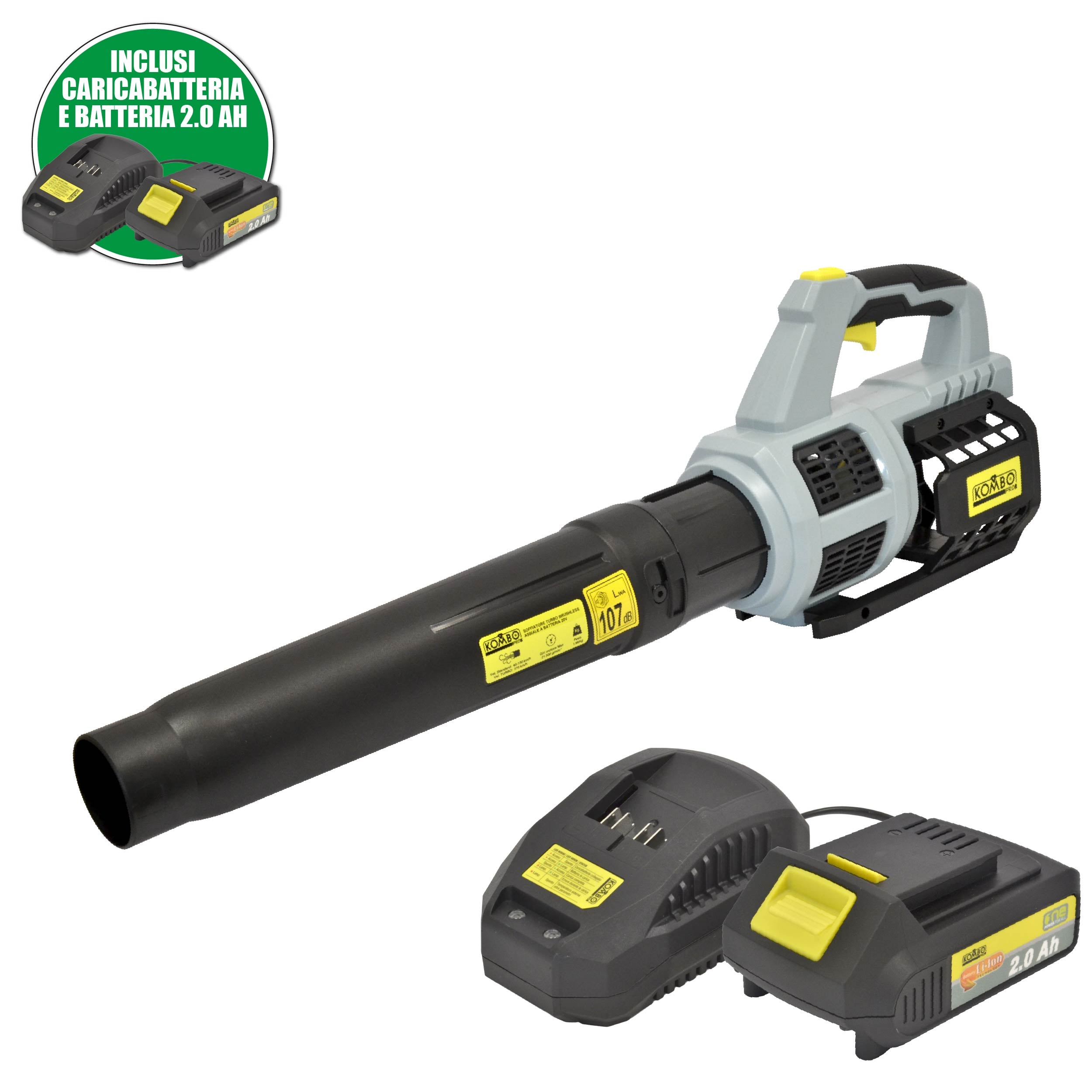 Soffiatore a Batteria Turbo Assiale KOMBO PRO 2.0Ah – Potenza e Libertà Senza Fili
