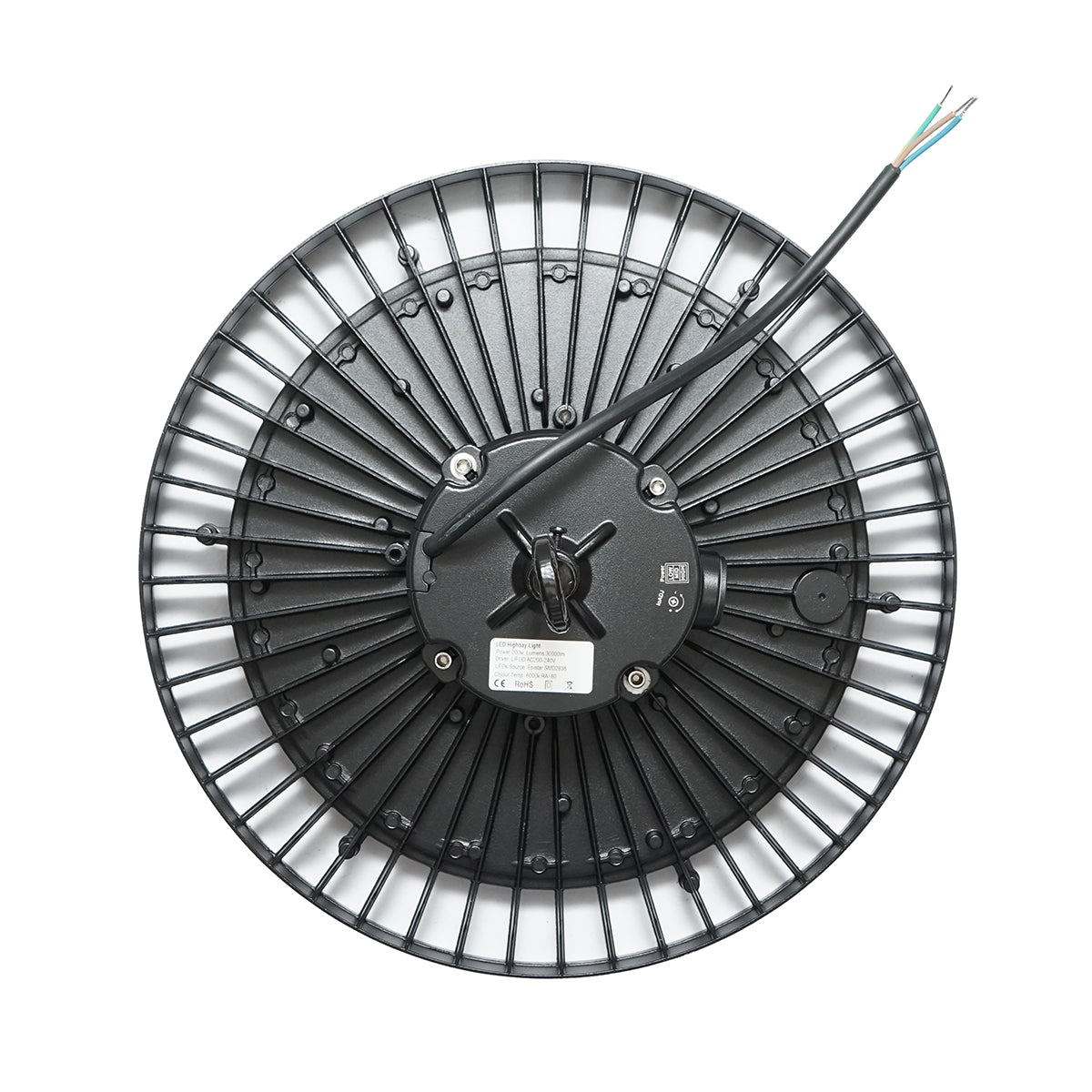 Lampada industriale LED High-Bay 200W, 220V, 6000K, 30000lm per capannoni, magazzini 380x140mm Breckner Germany