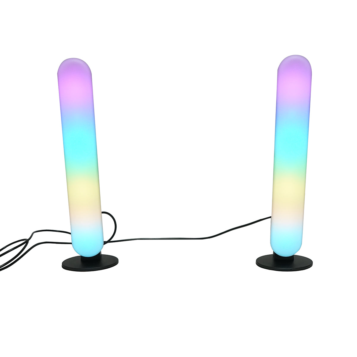 Set di lampade decorative LED RGB da 5W, dimmerabili, controllo vocale, modalità musica, dinamica, statica con telecomando, bluetooth, applicazione Raingel