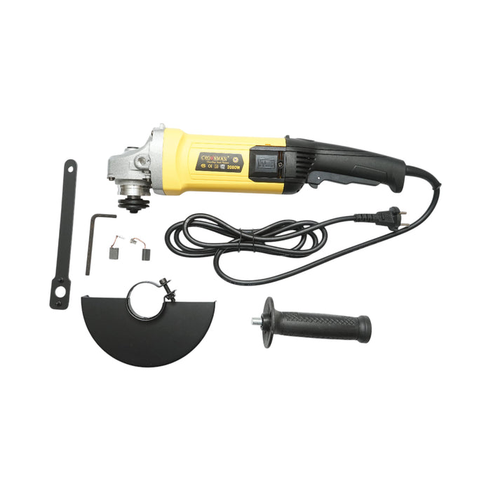 Smerigliatrice angolare Flex 2000W, disco 220V 180mm, velocità 8000 giri/min Crownman