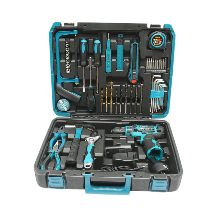 Trapano e cacciavite, 2 batterie da 12V/1,5Ah con 49 pezzi di utensili e attrezzatura