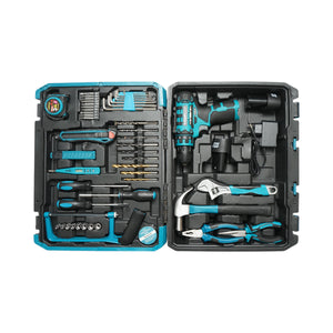Trapano e cacciavite, 2 batterie da 12V/1,5Ah con 49 pezzi di utensili e attrezzatura