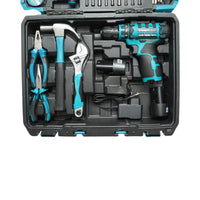 Trapano e cacciavite, 2 batterie da 12V/1,5Ah con 49 pezzi di utensili e attrezzatura