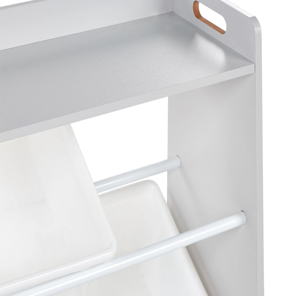 Scaffale con 9 contenitori Cassetti Grigio e Bianco MDF Plastica Unico Camera dei bambini Storage Design Moderno
