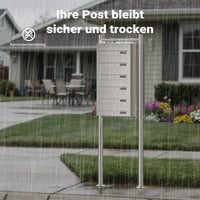 Cassetta postale condominiale autoportante 6 posti, acciaio inox, 1 modulo, 556 x 270 x 1500 mm