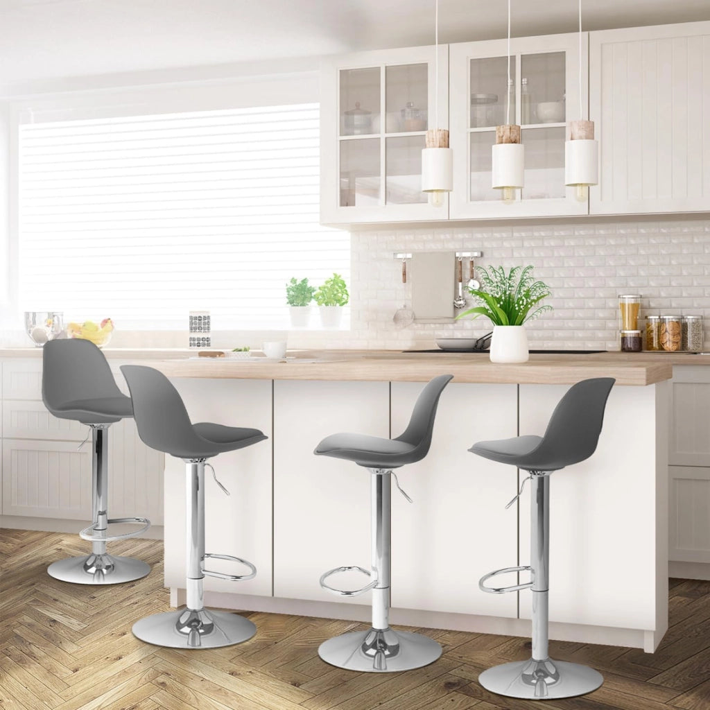 Set di 4 sgabelli da bar design grigio KARL