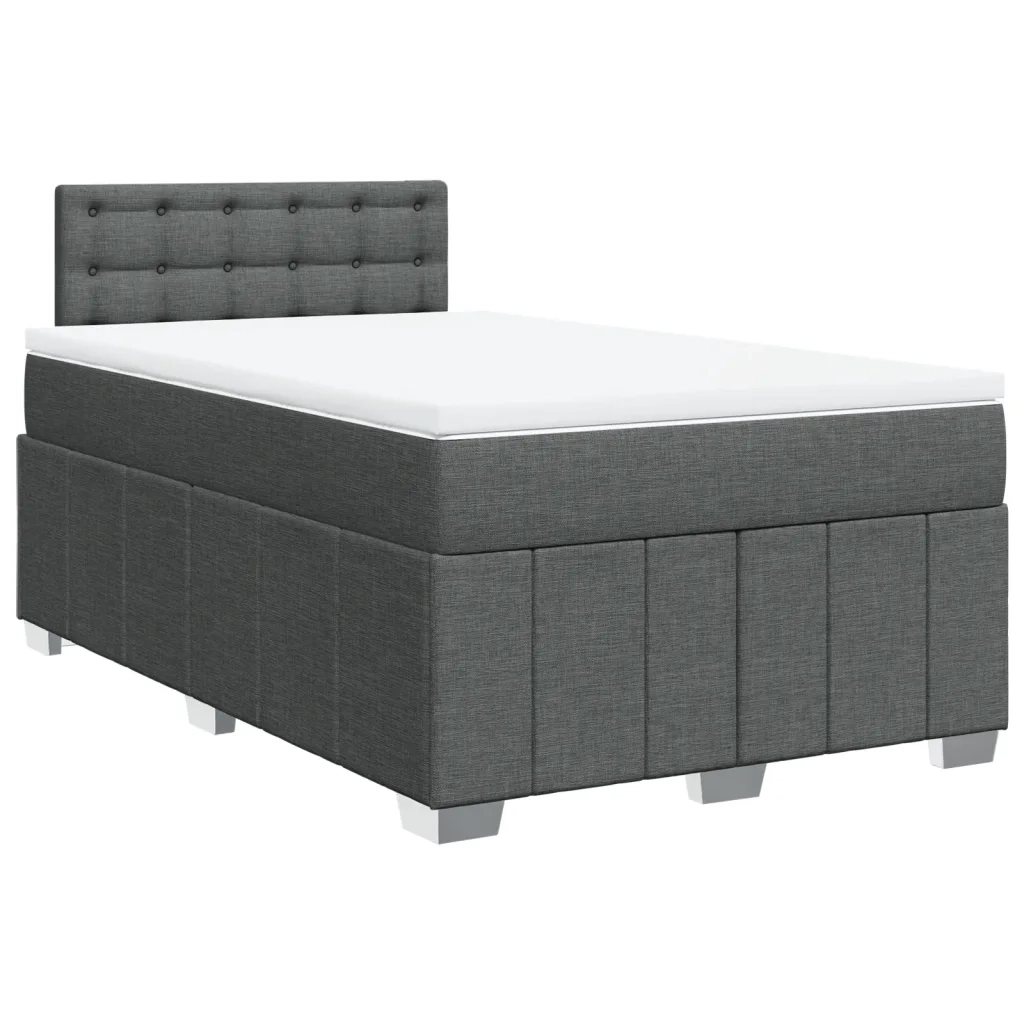 Giroletto a Molle con Materasso Grigio Scuro 120x190cm Tessuto