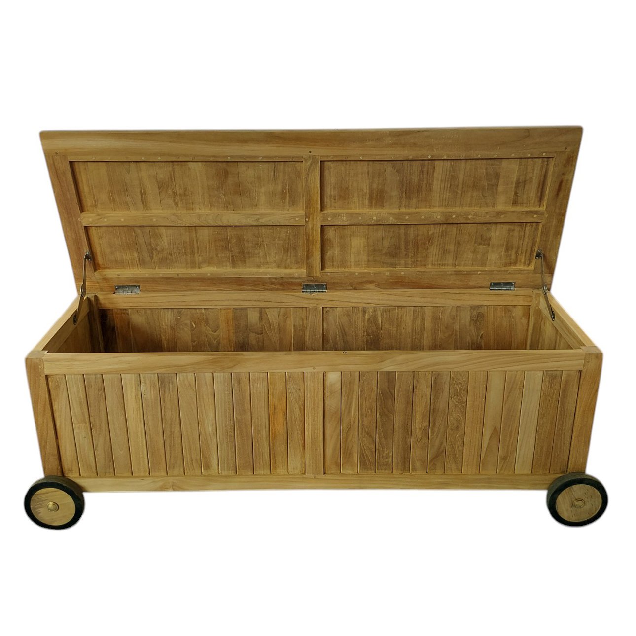 Baule con ruote per esterno in legno di teak - MERIDIA