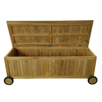 Baule con ruote per esterno in legno di teak - MERIDIA