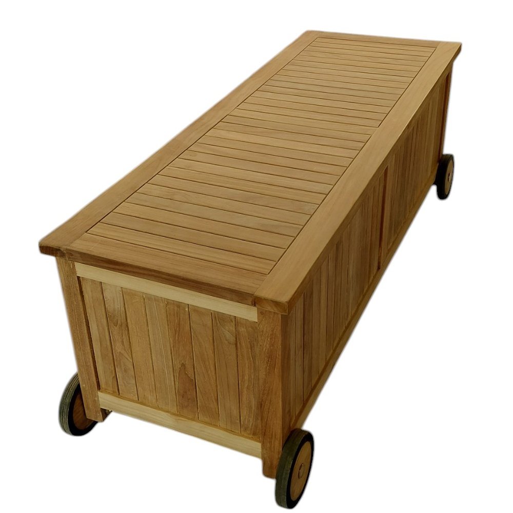 Baule con ruote per esterno in legno di teak - MERIDIA