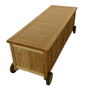 Baule con ruote per esterno in legno di teak - MERIDIA