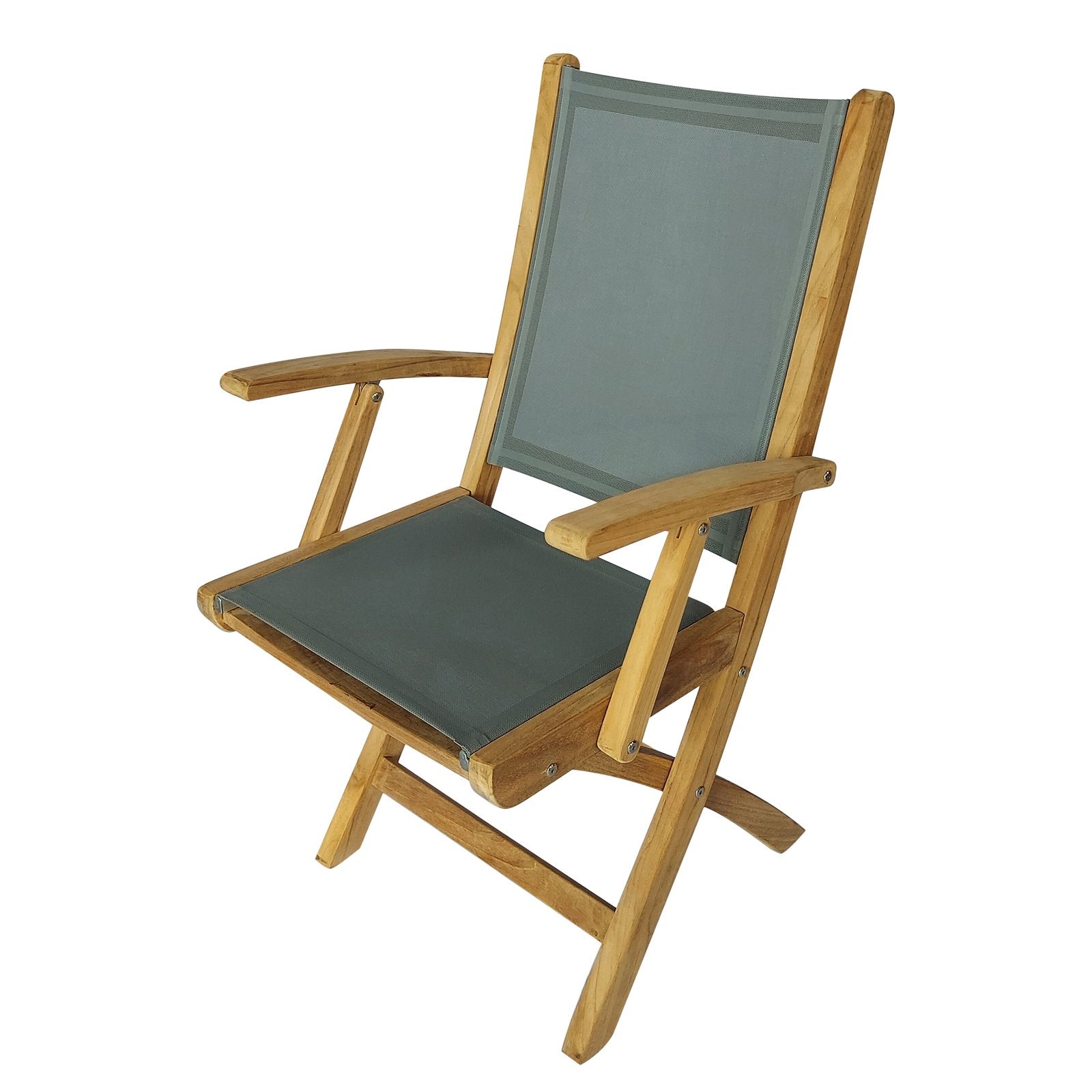 Poltrona pieghevole in legno di teak e textilene - LUCINA