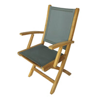 Poltrona pieghevole in legno di teak e textilene - LUCINA