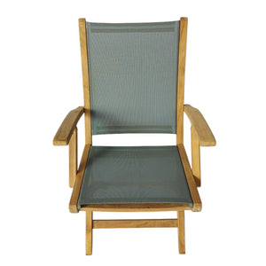 Poltrona pieghevole in legno di teak e textilene - LUCINA