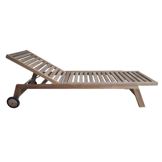 Lettino da giardino in legno di Teak - LEANDER