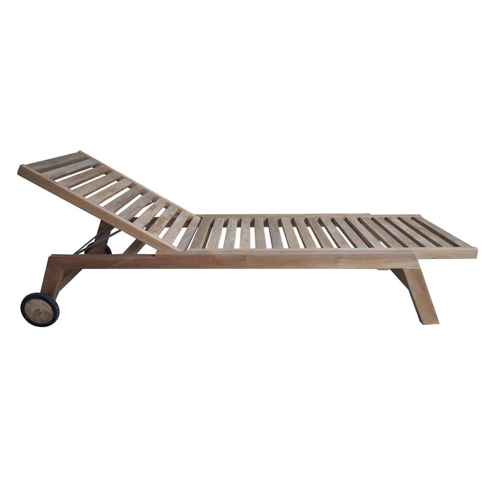 Lettino da giardino in legno di Teak - LEANDER