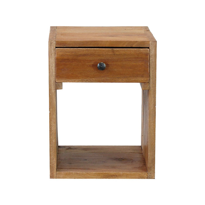 Comodino in legno rustico con cassetto - AURAEL