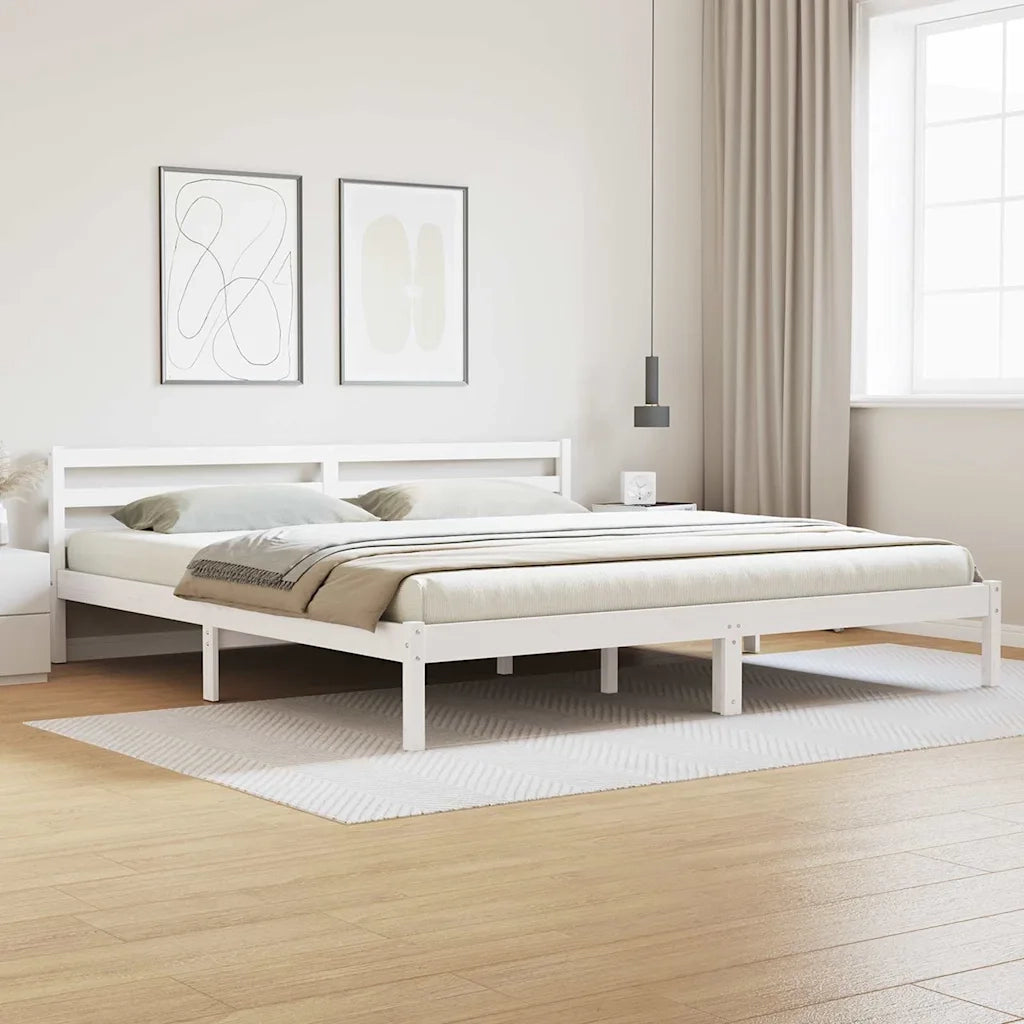 Struttura del letto con testiera Bianco 215,5 x 185,5 x 69,5 cm 869771