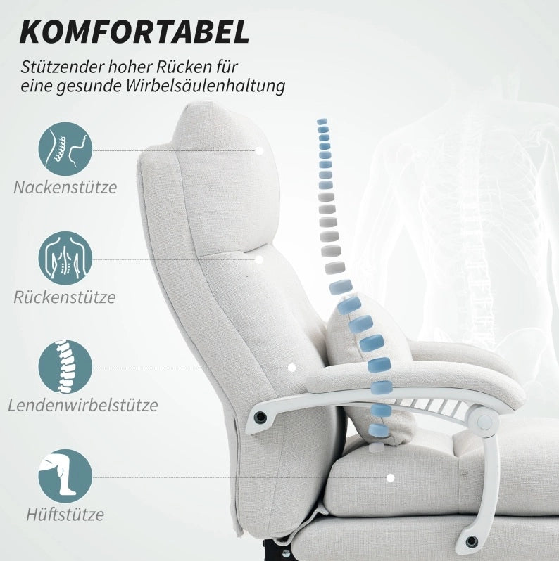 Sedia da ufficio ergonomica con poggiapiedi reclinabile