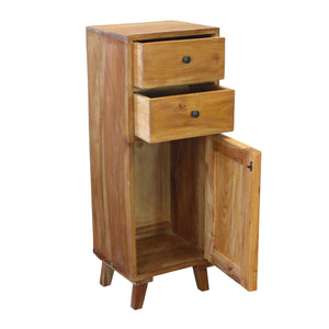 Mobiletto in legno rustico 1 anta 2 cassetti - ATTIS