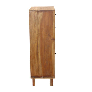 Mobiletto in legno rustico 1 anta 2 cassetti - ATTIS