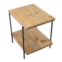 Tavolino in pino riciclato con doppio ripiano cm 50x40 - PINE