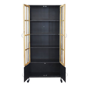 Vetrina industrial in legno di pino riciclato - PINE