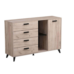 madia quattro cassetti un anta moderna minimal in legno cm 137 5x40x90 5 h - FRANCI