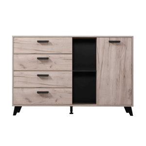 madia quattro cassetti un anta moderna minimal in legno cm 137 5x40x90 5 h - FRANCI