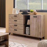 madia quattro cassetti un anta moderna minimal in legno cm 137 5x40x90 5 h - FRANCI