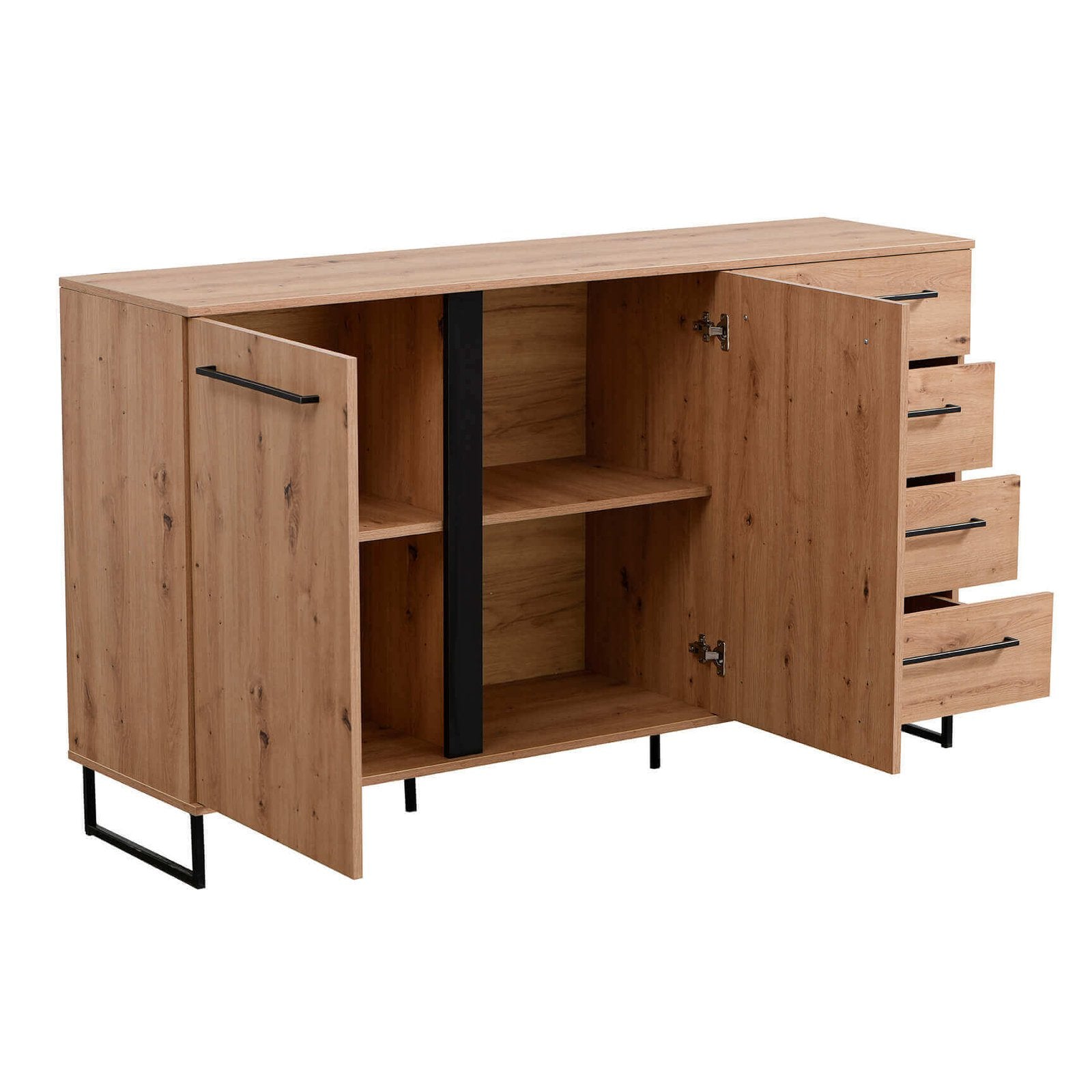credenza con 2 ante e 4 cassetti cm 159x42x92 5 h - ZENWOOD