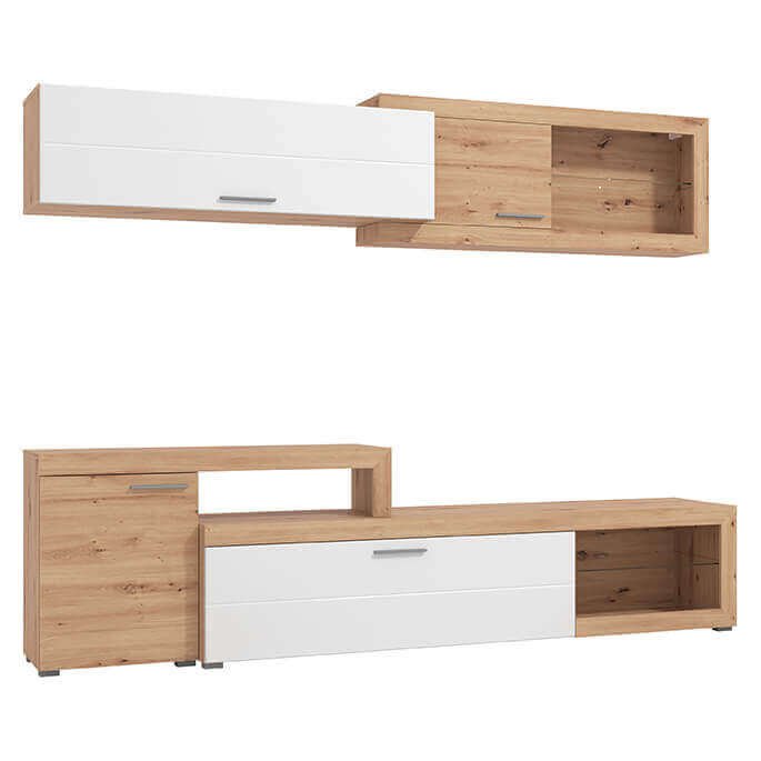 parete attrezzara quattro ante moderna minimal in legno cm 248 5x41 5x201 h - BUDDY