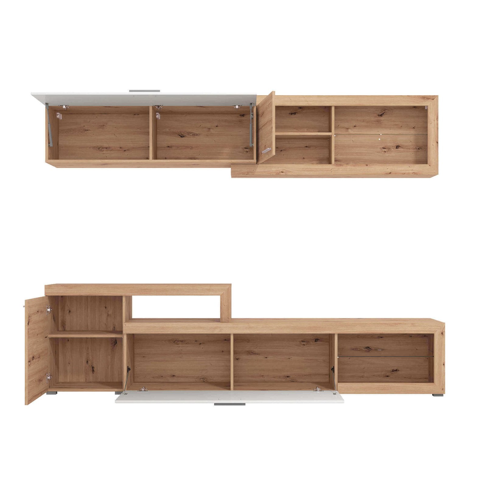 parete attrezzara quattro ante moderna minimal in legno cm 248 5x41 5x201 h - BUDDY