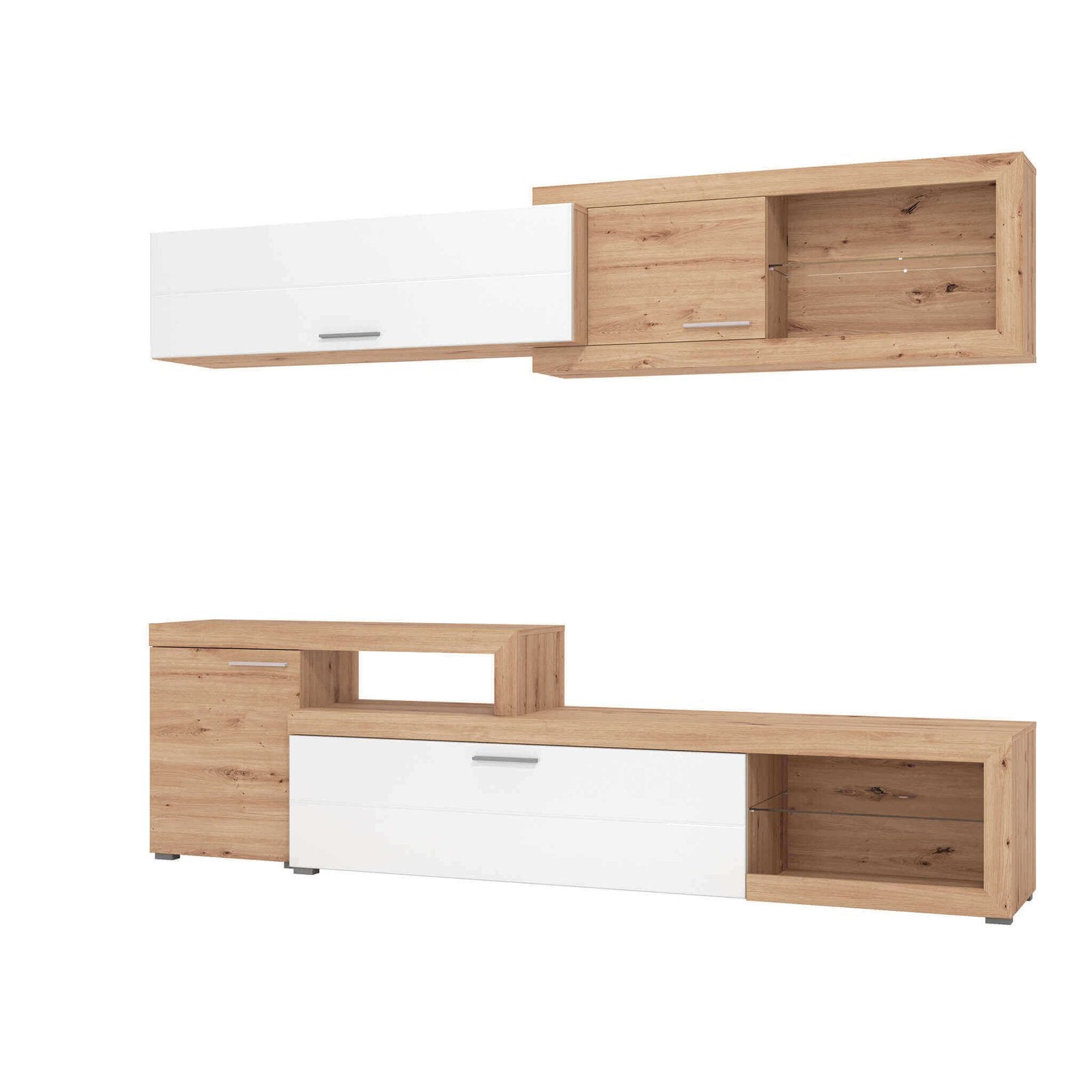 parete attrezzara quattro ante moderna minimal in legno cm 248 5x41 5x201 h - BUDDY