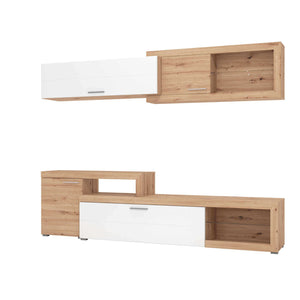 parete attrezzara quattro ante moderna minimal in legno cm 248 5x41 5x201 h - BUDDY